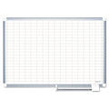 Magnetic Dry-Erase Planning Board w/ 1" x 2" Grid, Aluminum Frame