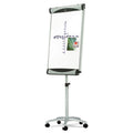 Mobile Magnetic Dry-Erase Easel, 27"w x 41"h, w/ Brushed Silver Frame
