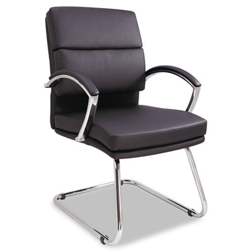 Neratoli Guest Chair, Chrome w/Black Leather