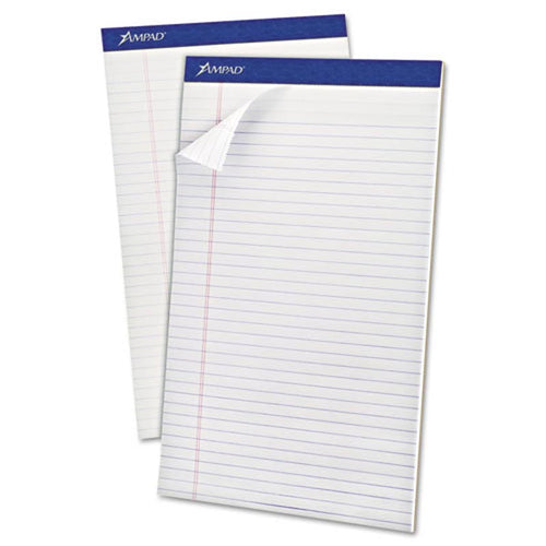 Perforated Writing Pads, Wide Rule, Legal Size, 16# Paper (12-pack, 50 sheet pads)