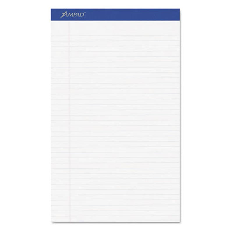 Perforated Writing Pads, Wide Rule, Legal Size, 16# Paper (12-pack, 50 sheet pads)