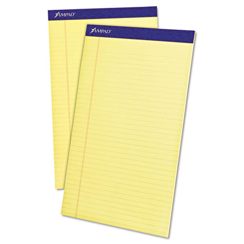 Perforated Writing Pads, Wide Rule, Legal Size, 16# Paper (12-pack, 50 sheet pads)