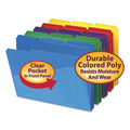 Poly Colored Top Tab File Folders w/Slash Pocket, 3rd-Cut, Letter (box of 30), Assorted