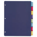 Poly Index Dividers w/ 8 Tabs, Letter, Assorted (set of 4)