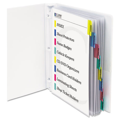 Poly Sheet Protectors w/ 8 Index Tabs, Letter, Assorted Tabs (set of 8)