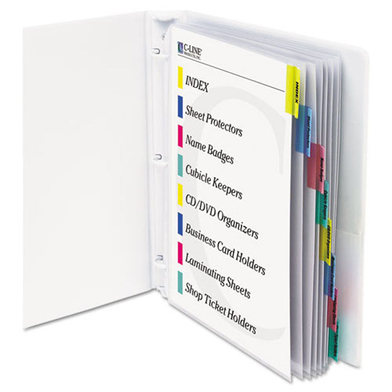 Poly Sheet Protectors w/ 8 Index Tabs, Letter, Assorted Tabs (set of 8)