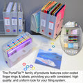 Ultimate Office PortaFile™ Frost Document Folder Project Pockets, Letter Size. Heavy-Duty Files with Color-Coded Rings and Adhesive Labels (set of 5)