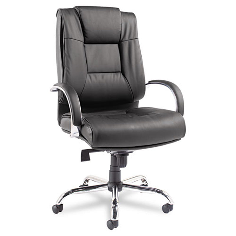 Ravino Big & Tall High-Back Swivel/Tilt Chair, Chrome w/Black Leather