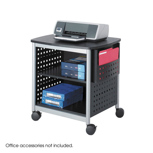 DuraScoot Desk-Side Printer Stand Black & Silver