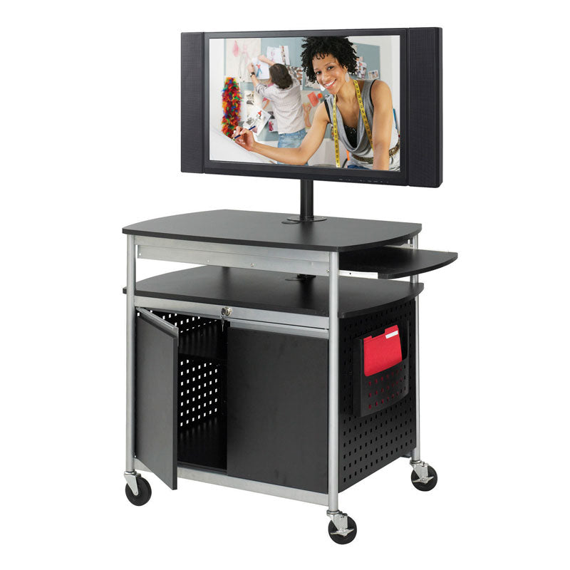 DuraScoot Flat Panel Multimedia Cart with Cabinet