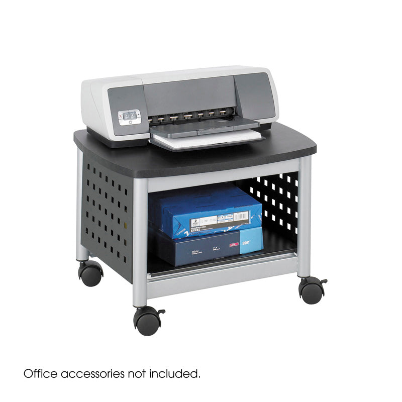 DuraScoot Under-Desk Printer Stand Black & Silver