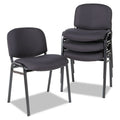 Sorrento Stacking Guest Chair, Black w/Black Faux Leather (set of 4 chairs)