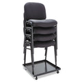 Sorrento Stacking Guest Chair, Black w/Black Faux Leather (set of 4 chairs)