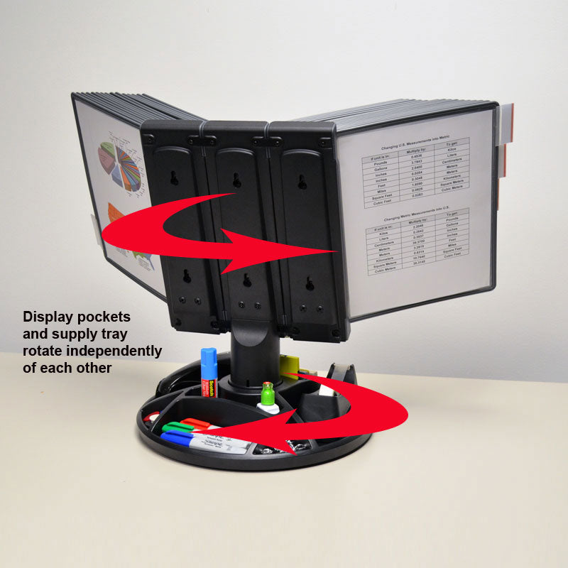 Ultimate Office SwitchFile Desktop/Wall Organizer - 10 Pockets Holds 20 Sheets, Rotates Portrait/Landscape (Colored Pockets)