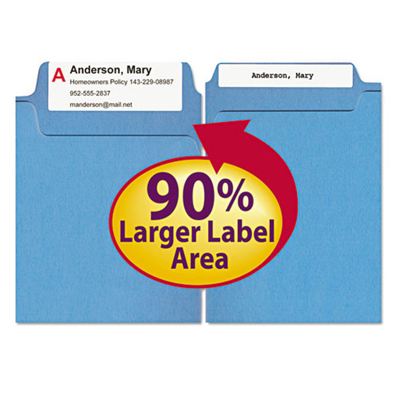 Supertab Heavyweight Folders with X-tra Large Label Area, 3rd-Cut, Assorted (box of 50)
