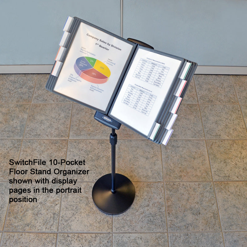 SwitchFile 10-Pocket Floor Stand Reference Organizer
