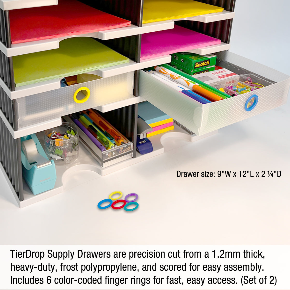 Open Riser Storage Desktop Organizer 10 Letter Tray Sorter Plus Riser Storage Base & 2 ...