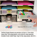 Desktop Organizer 12 Letter Tray Sorter Plus Riser Storage Base & 3 Supply Drawers - Ultimate Office TierDrop™ Desktop Organizer Stores All of Your Documents & Supplies in One Compact Modular System