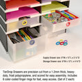 Desktop Organizer 4 Letter Tray Sorter Plus Riser Base, 2 Supply & 2 Storage Drawers - Ultimate Office TierDrop™ Plus Stores All of Your Documents and Supplies in One Compact Modular System