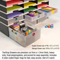 Desktop Organizer 6 Letter Tray Sorter Plus Riser Base, 3 Supply & 3 Storage Drawers - Ultimate Office TierDrop™ Plus Stores All of Your Documents and Supplies in One Compact Modular System