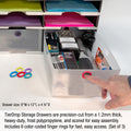 Desktop Organizer 6 Slot Sorter, Riser Base, Vertical File Top & 3 Storage Drawers - Uses Vertical Space to Store All of Your Documents, Files, Binders and Supplies in Clear View & Within Arm's Reach