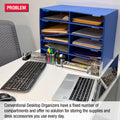 Ultimate Office TierDrop Desktop Organizer 8 Letter Tray Compartment Sorter for Forms, Mail, and Classroom, Plus a Riser Storage Base for Easy Access to Lower Slots, Desk Accessories & Supplies