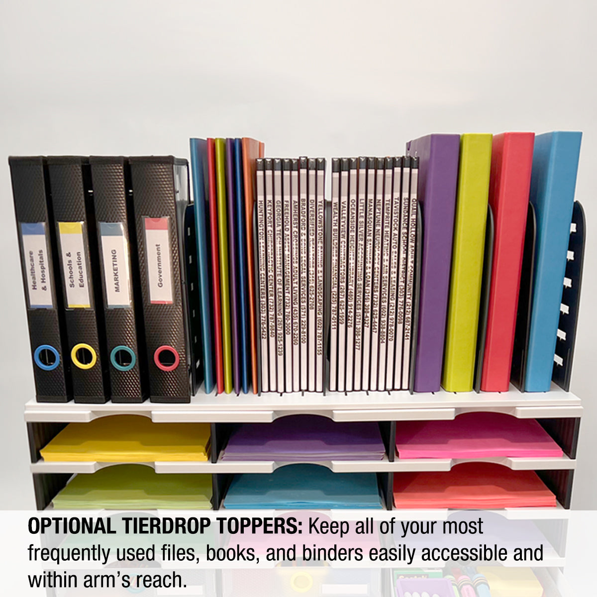 Desktop Organizer 9 Letter Tray Sorter PLUS Riser Base, 3 Supply & 3 ...
