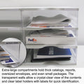 Ultimate Office TierDrop Crystal Clear Literature Organizer, Forms, Mail, Classroom Sorter. 55 Compartment (5w x 11h) With Optional Add-On Tiers for Easy Expansion