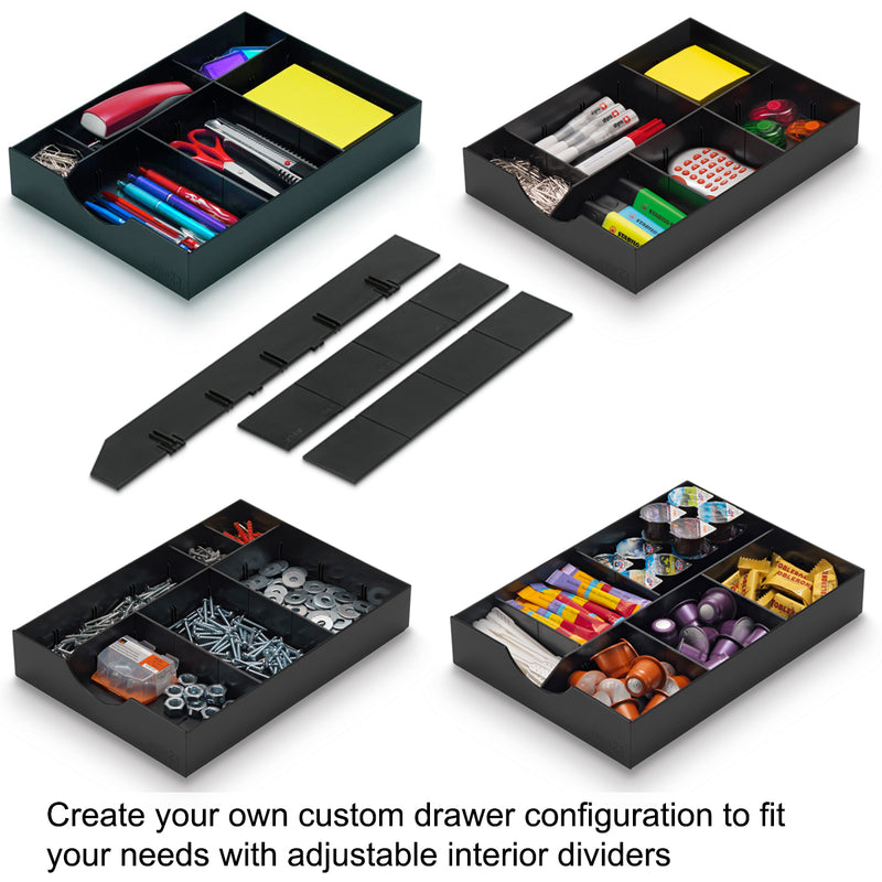 Ultimate Office TierDrop™ Desktop Organizer/Forms Sorter, 4-Compartments with 2 Storage Drawers with Dividers, and Optional Add-On Tiers for Easy Expansion - Lifetime Guarantee!