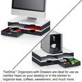 Ultimate Office TierDrop™ Desktop Organizer/Forms Sorter, 4-Compartments with 2 Storage Drawers with Dividers, and Optional Add-On Tiers for Easy Expansion - Lifetime Guarantee!