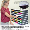 Ultimate Office TierDrop™ Desktop Organizer Document, Forms, Mail, and Classroom Sorter. 18 Letter Size Compartments with Optional Add-On Tiers for Easy Expansion - Lifetime Guarantee!
