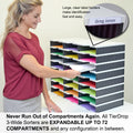 Ultimate Office TierDrop™ Desktop Organizer Document, Forms, Mail, and Classroom Sorter. 60 Letter Size Compartments with Optional Add-On Tiers for Easy Expansion - Lifetime Guarantee!