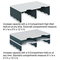 Ultimate Office TierDrop Desktop Organizer/Forms Sorter, 4-Compartment High-Wall with Optional Add-On Tiers for Easy Expansion