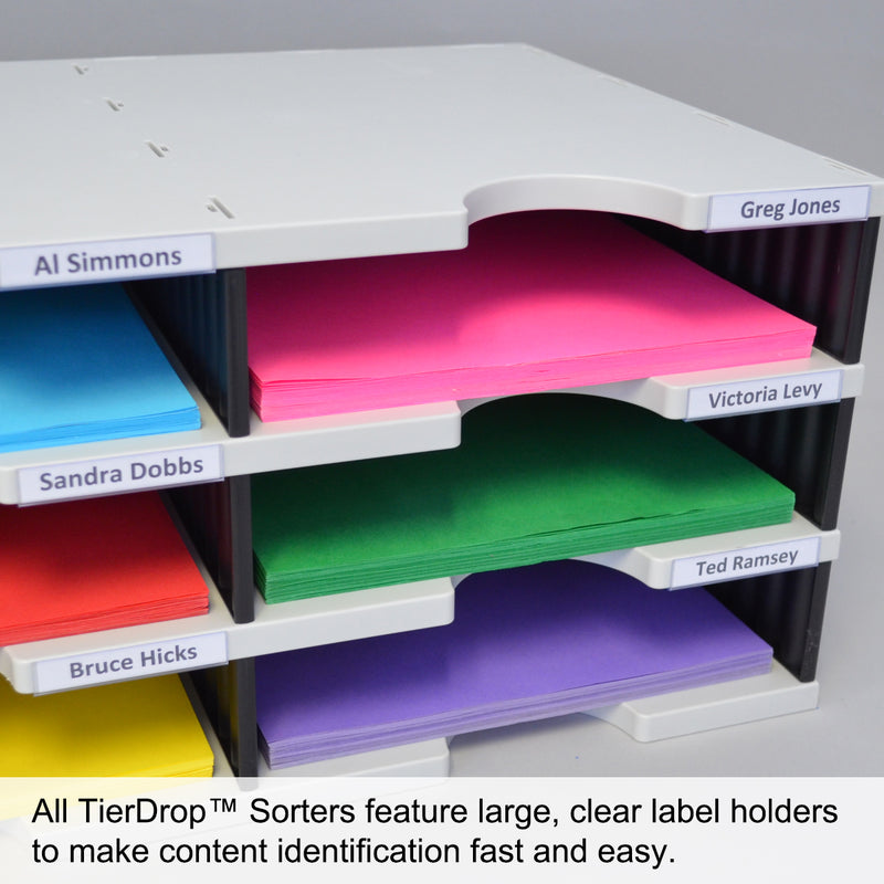 Ultimate Office TierDrop™ Desktop Organizer/Forms Sorter, 4-Compartments with 2 Storage Drawers with Dividers, and Optional Add-On Tiers for Easy Expansion - Lifetime Guarantee!