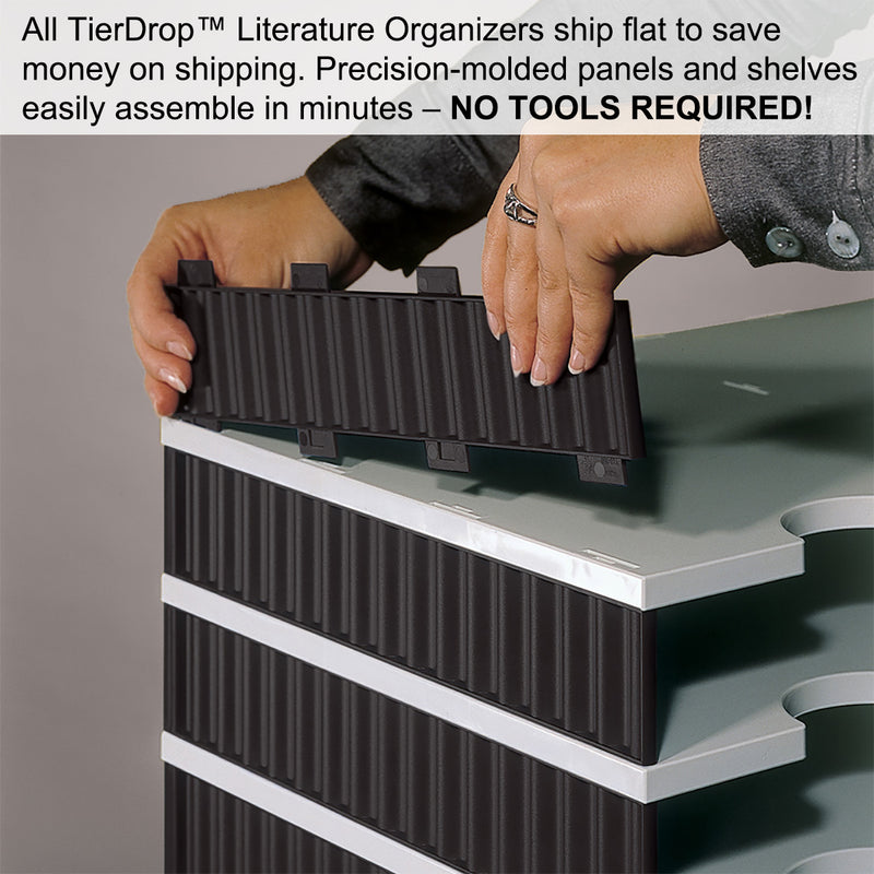 Ultimate Office TierDrop Desktop Organizer/Forms Sorter, 4-Compartment High-Wall with Optional Add-On Tiers for Easy Expansion