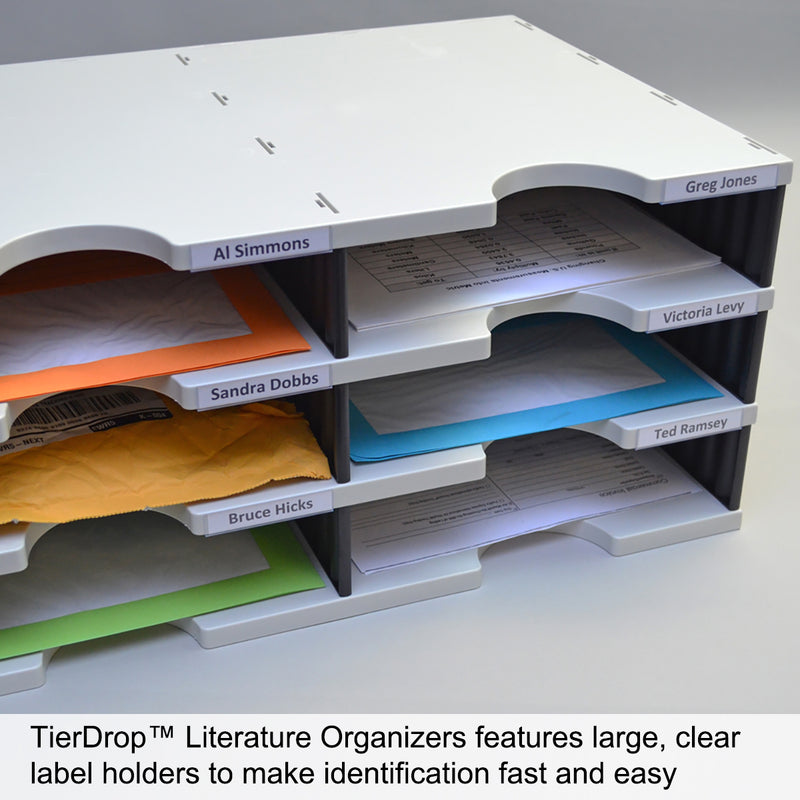 Ultimate Office TierDrop Desktop Organizer/Forms Sorter, 4-Compartment High-Wall with Optional Add-On Tiers for Easy Expansion