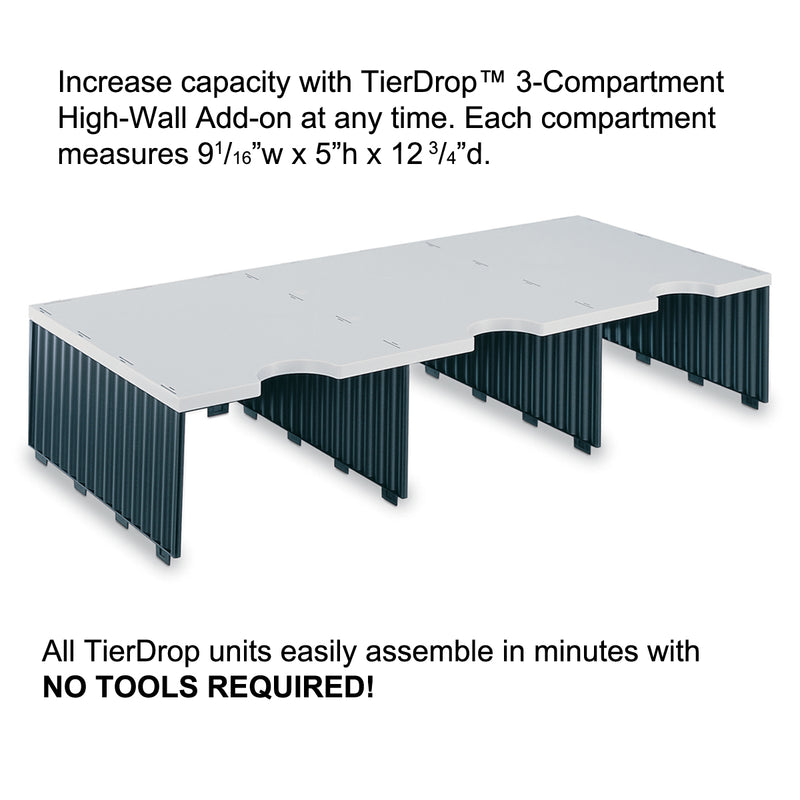 Ultimate Office TierDrop™ Add-On Tier, 3 High-Capacity Compartments (for Any 3-Wide TierDrop Unit) - Lifetime Guarantee!