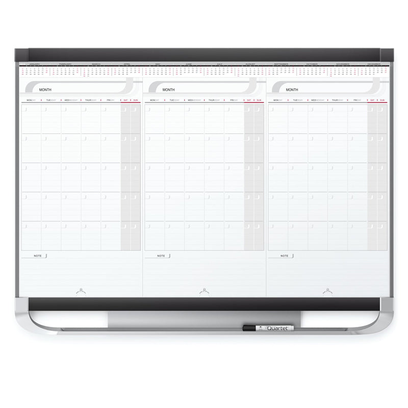 Total Erase Sliding 3-Month Planner, 36" x 24" w/ Graphite Accents