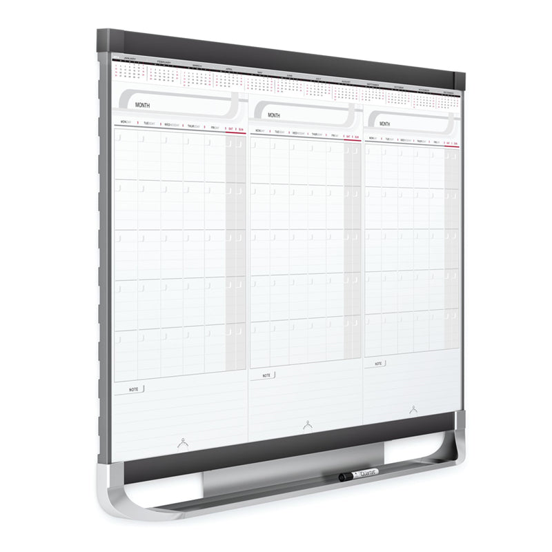 Total Erase Sliding 3-Month Planner, 36" x 24" w/ Graphite Accents