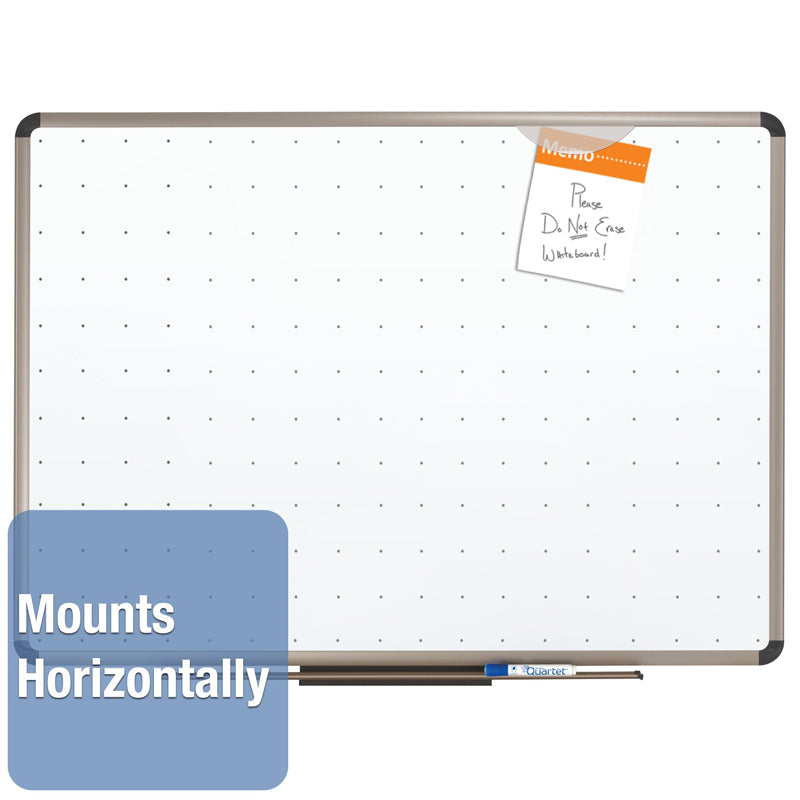 Total Erase Whiteboard w/ Alignment Grid, Aluminum Frame