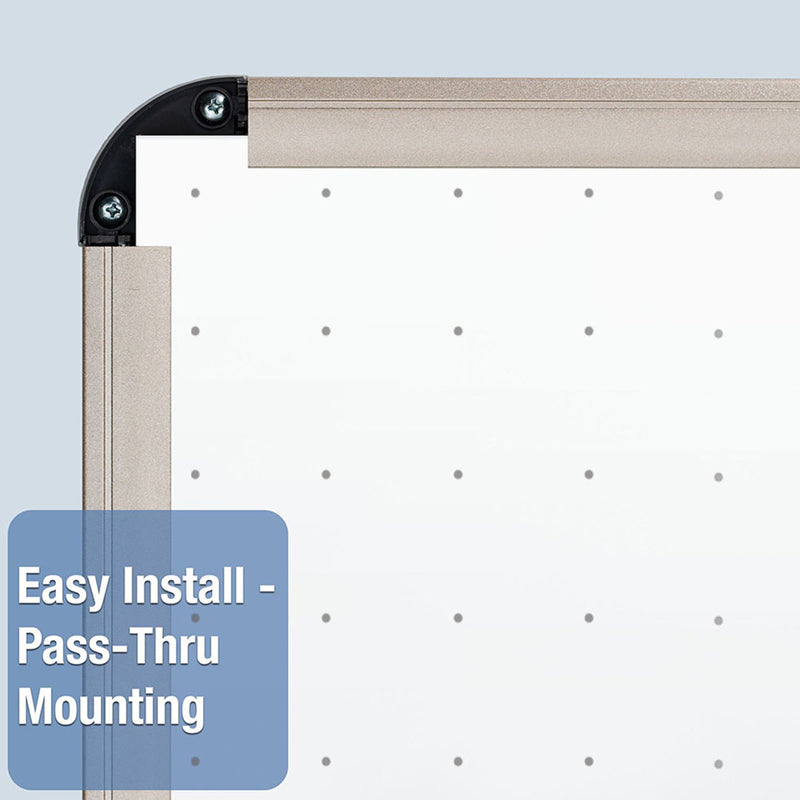 Total Erase Whiteboard w/ Alignment Grid, Aluminum Frame