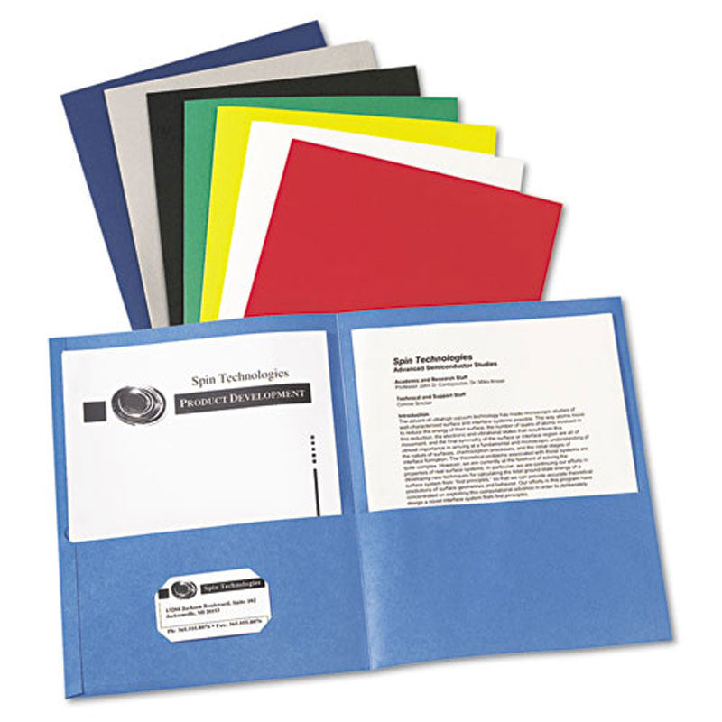 Two-Pocket Embossed Paper Portfolio, Box of 25