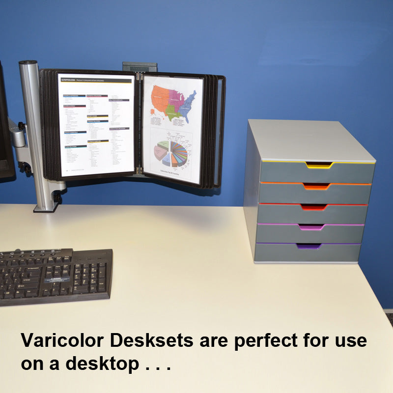 Varicolor 5-Drawer Deskset
