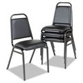 Vinyl Stacking Chairs, Black w/Black (set of 4 chairs)