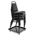 Vinyl Stacking Chairs, Black w/Black (set of 4 chairs)