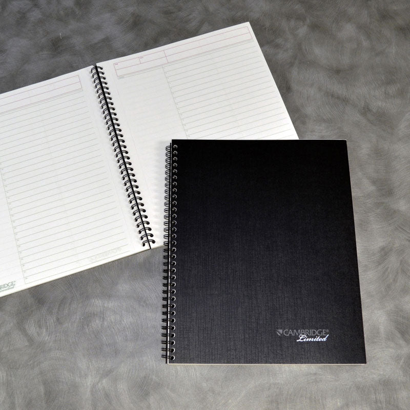Wirebound Business Notebook (Action Planner), 8 7/8" x 11", Wide Rule, 80 sheets, Black