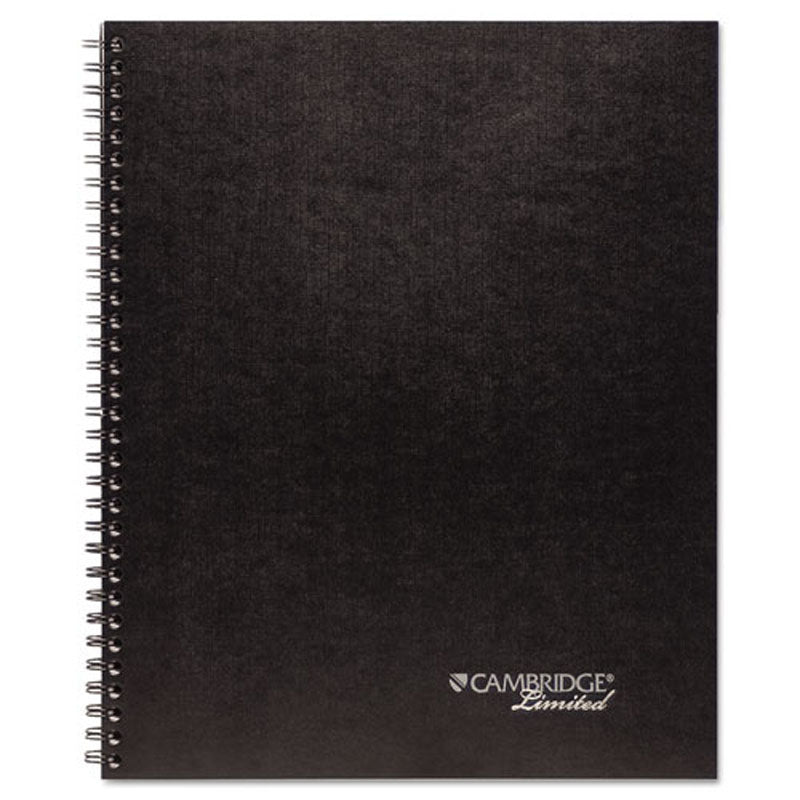 Wirebound Business Notebook (Action Planner), 8 7/8" x 11", Wide Rule, 80 sheets, Black