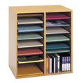 Wood 16-Compartment Adjustable Literature Organizer