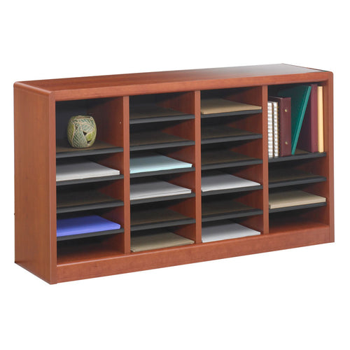 Wood 24-Compartment Literature Organizer