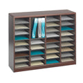 Wood 36-Compartment Literature Organizer